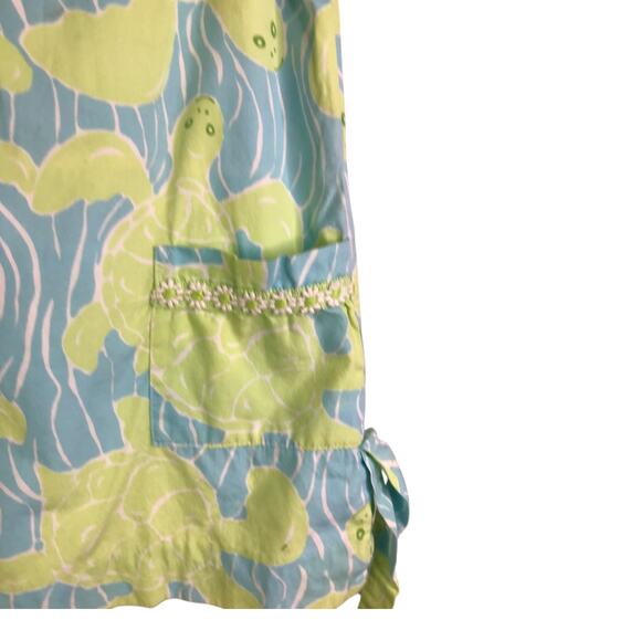 Lilly Pulitzer Dress Girls Size 3T Green/Blue Boat Neck Front Pocket Back Zip - Picture 5 of 7